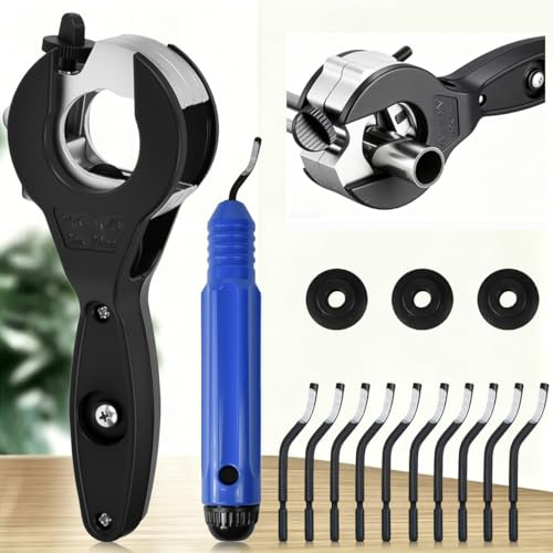 BXUUXA Coupe Tube Cuivre 8-29 mm, Coupe Tube à Cliquet en Acier Coupe-tubee 8-29 mm pour Acier Inoxydable, Cuivre, PVC, Aluminium, avec 3 Roulettes de Rechange et Outils d'ébavurage