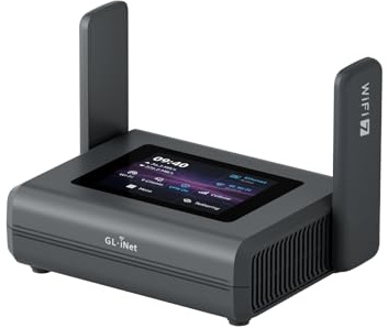 GL.iNet Slate 7 Pro (GL-BE10000) WLAN 7 Reiserouter, 6GHz, 2,5G, OpenWrt | Dreiband WLAN 7 mit 6GHz 5764Mbps, MLO hält Videoanrufe in belebten Hotels und Flughäfen stabil