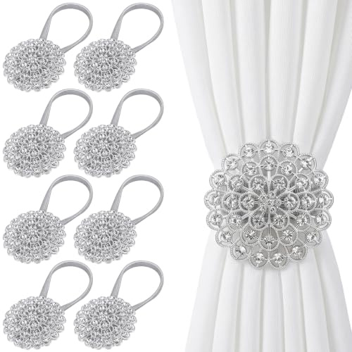 Attaches à rideaux magnétiques à ressort sans perçage, paquet de 6 (6PCS)