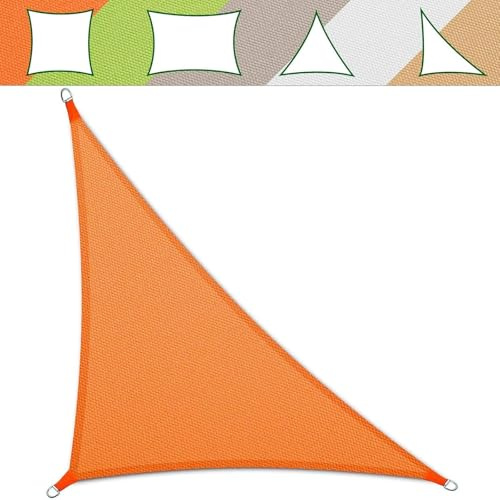 casa pura Voile d'Ombrage Triangulaire, Toile Epaisse, Résistante et imperméable, Protection Solaire Durable - Lavable en Machine (Orange - Forme Triangulaire, 5 x 5 x 7 m)