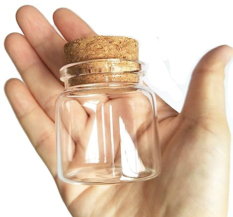 Luo cámara 3pcs 50 ml pequeñas botellas de vidrio viales tarros de cristal con tapón de corcho botella de almacenamiento 50 ml 47 x 50 mm (1,85 x 1.96inch)