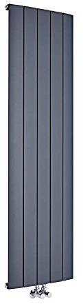 MILANO Anthracite Vertical Single Flat Panel Aluminium Radiator 1600x470mm