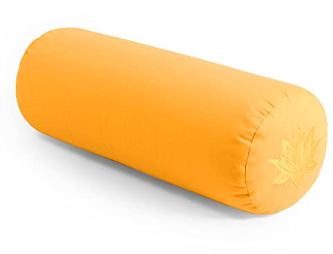 Yoga Studio Lotus Kissen, Baumwolle, mit YKK-Reißverschluss, 23 x 61 cm, Bio-Buchweizen