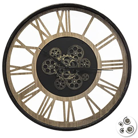 Wanduhr Paul – Metall & Holz D57 cm – Atmosphäre für den Innenbereich