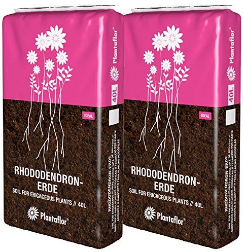 Plantaflor Plus Bio Erde Sauer, Rhododendronerde, Moorbeeterde, Blumenerde, Erde 2 x 40L