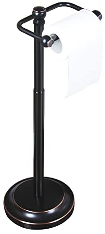 Tauzveok Toilettenpapierhalter Stehend Aus Edelstahl Klorollenhalter Wc Rollenhalter Adjustable 360°Rotation Toilettenpapieraufbewahrung Bathroom Accessories 66Cm,Schwarz
