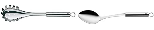 WMF Profi Plus Spaghettilöffel 32 cm, Cromargan Edelstahl teilmattiert, spülmaschinengeeignet & Profi Plus Servierlöffel 32 cm, Cromargan Edelstahl teilmattiert, spülmaschinengeeignet