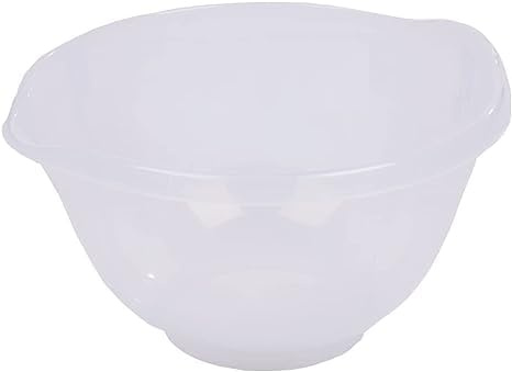 MK Home Textile Large Mixing Bowls Soft Grip Clear Plastic Mixing Bowl Microwave and Dishwasher Safe, Compact Stackable 2 Liter, 4Liter, 7 Liter Capacity (2 Liter) (MB-21)
