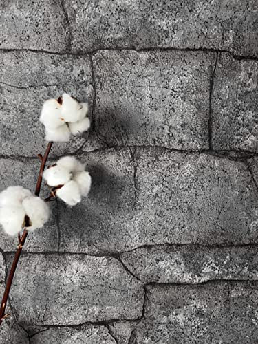 Newroom Tapete Dunkelgrau Vliestapete Stein - Steintapete Modern Grau Schwarz Steinmauer Klinker Steinoptik 3D Optik Backstein Steinmauer inkl. Tapezier-Ratgeber