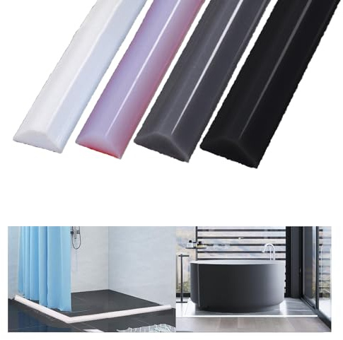 100CM Wet Floor Barrier - Silicone Shower Retainer, Kitchen & Bathroom Tray Seal (Grey 1m)