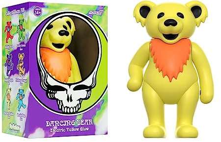 Super7 Grateful Dead Dancing Bear Glow (Electric Yellow) - 3.75 in Scale Reaction Figure