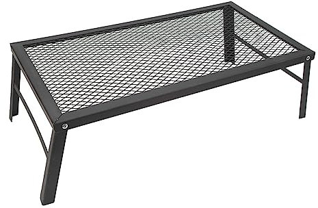 EVTSCAN Heavy Duty Steel Camp Grill for Open Flame Cooking, Folding Portable Camp Fire Cooking Rack for Outdoor Barbecue, 55x30cm