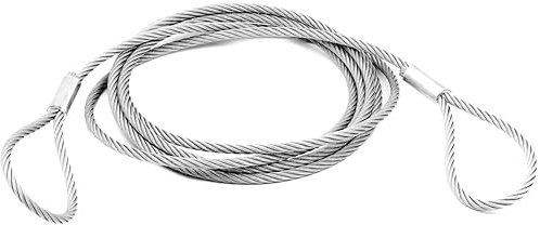 Alfa Logistik Cave Acciaio 8mm Diametro 5m Lunghezza con Occhielli - Cavi Acciaio con Occhielli - Fune Acciaio con Occhielli - Fune Metallica con Occhielli - Corda in Acciaio con 2 Passanti
