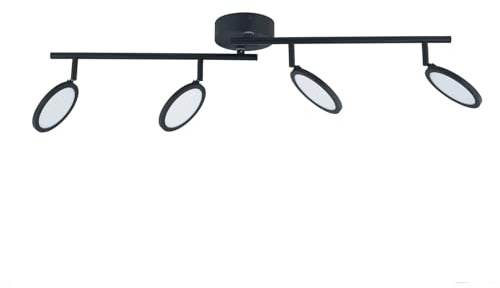 LED Proyector, foco 'Manel' (Moderno) en Negro hecho de Metal e.o. para Salón & Comedor (4 llamas,) de Lindby | foco empotrado, lámpara de techo, lámpara de pared