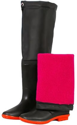 Watstiefel Warme PVC-Watstiefel Für Angeln Für Männer Und Frauen, 60 cm Hohe Kniehohe Watstiefel Für Die Jagd, rutschfest Und Langlebig (Color : Black, Size : 42 EU)