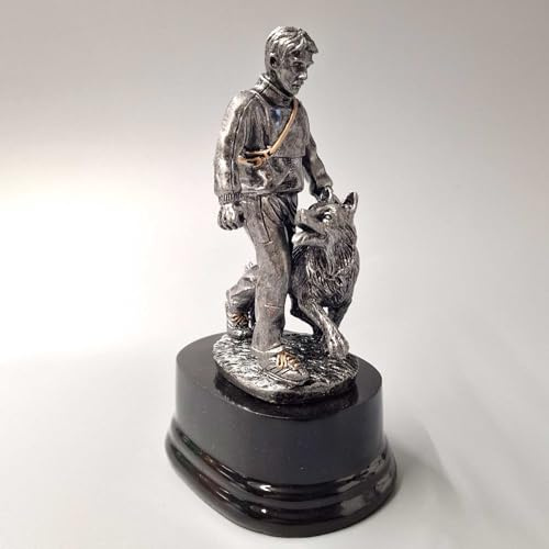 eberin · Hundesport-Pokal, Resinfigur Hundeführer -Hund beim bei Fuß gehen-, Auszeichnung Gehorsamkeitstraining, Agility-Wettbewerbe, Hundesportveranstaltungen · Pokal personalisierbar · (MIT Gravur)