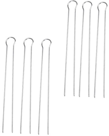 OFFSCH 6piezas -shaped Bbq Fork De Acero Inoxidable Para Parrilla Brochetas Reutilizables Para y Verduras Para Fiestas Al Aire y Camping Bolsa De Almacenamiento
