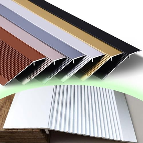 HAEKEBC 10cm Breite Türschwellenrampe, Ausgleichsprofil Aus Aluminium, Höhe Zwischen 1-4.5cm Übergangsprofil Für Laminat Fliesen Vinylböden(Silver,50cm/20in)
