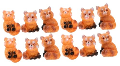 Warmhm 12 Stück Rote Panda Puppe Panda Skulptur Corgi Figur Corgi Spielzeug Spielzeug Mini Tiermodell Mini Miniaturlandschaft Figur Modell Kleines