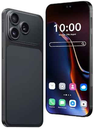 Fine Life Pro Téléphone déverrouillé, Écran de 6,6 Pouces, Smartphone 3G - Network, Double caméra, 1GBRAM, 16GBROM, Extension 128GB, Double Carte SIM, Convient aux utilisateurs débutants (135black)