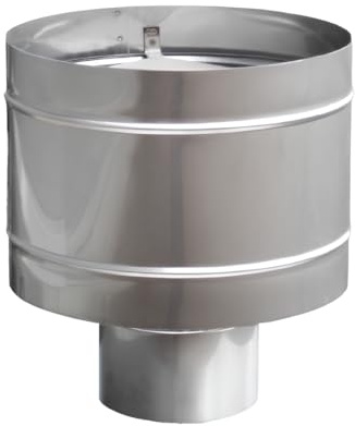 Comignolo a botte acciaio inox - Diametro 120 mm - Attacco Femmina