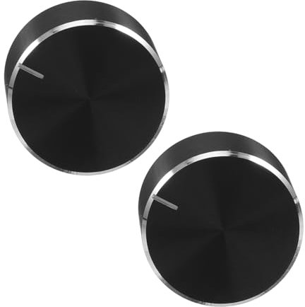 Artibetter 2pcs Potentiometer Control Rotary Knob Black 6mm Plastic