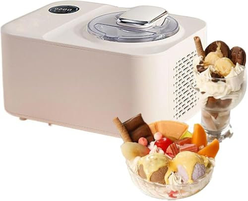 Ice Cream Maker for Home Large capacityAutomatic Ice Cream Maker Machine, with LCD Display with Compressor,Stainless Steel Homemade Ice Cream Maker Machine