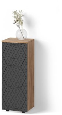 Livinity Midischrank Ronco, Anthrazit mit Wabenstruktur, 30 x 81 cm