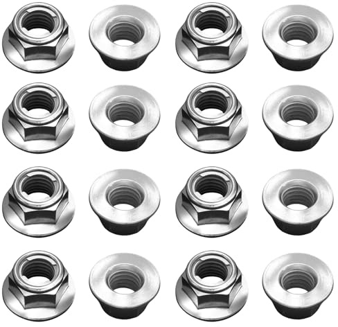 16 Pcs Car Exhaust Manifold Nuts, M8x1.25 Exhaust Stud,Head Copper Nut M8 Hex Nuts Copper Self Locking Car Parts For Bmw E30 3 Series