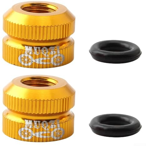 Ventilmutter aus Aluminiumlegierung für Fahrrad, idealer Ersatz für französische Ventile und Vakuumreifen (Gold)