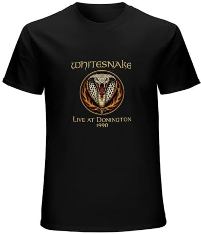 Whitesnake Live at Donington 1990 Men's Black T-Shirt Unisex Tee Shirt XL