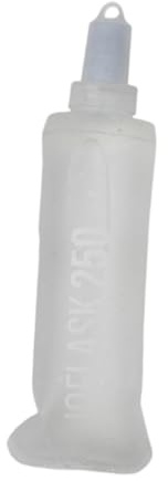 Fenteer Gourde Souple Flasque D'Hydratation Bouteille Poche à Eau Pliable avec Embout en Silicone Souple Adaptée pour Les Coureurs et Les Randonneur, Transparent 250ml