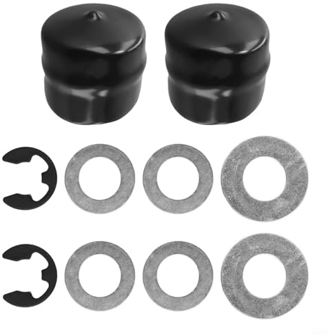 Yhenlovtt Juego de bujes de rueda delantera 9040h para cortacésped Craftsman Hardware Plus Tractor de eje, incluye cubierta de cubo de jardín, arandelas de empuje, arandelas de retención, clips de