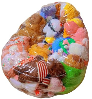 Generisch Bean Bag, rivestimento trasparente per pouf, organizzatore per mobili, comoda seduta per animali di peluche, appartamento, camera da letto, ragazzi