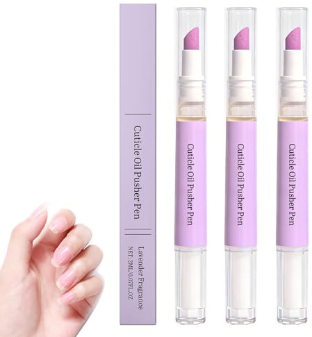 SassyTip 2 in 1 Nagelhautölstift, Nagelhautentferner Stift mit Ceramic Tip, Nagelhautschieber-Ölstift mit Keramikspitze,Moisturizing and Brightening Nail Cuticle Remover Pen,for Dry,Damaged Nails (3)