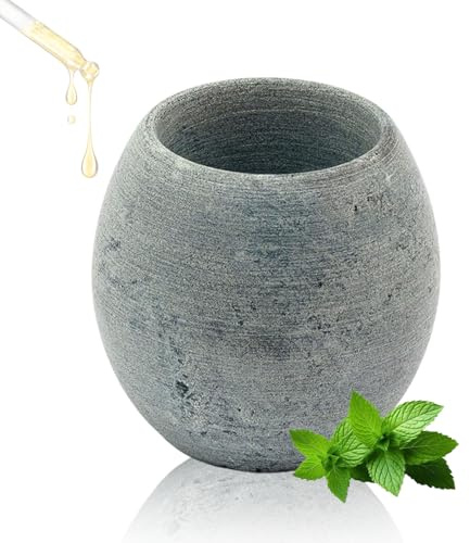 Cuenco para sauna de granito resistente, emitido cuando se calienta para cristales de mentol y aceites de sauna, accesorio para sauna para el hogar y como regalo