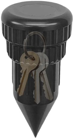 Sprinkler Head Key Hider for Outside, Weather Resistant PETG Spare Key Holder for Garden, Lawn and Yard, Discreet Outdoor Hidden Key Storage, Black
