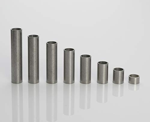 Edelstahl Distanzhülsen, Abstandshülsen – ohne Innengewinde, M6 Schrauben beweglich durchsteckbar – 8 x 6.4 x 0.8 mm (Außen x Innen x Wandstärke) – 40 Stück, Länge 25 mm