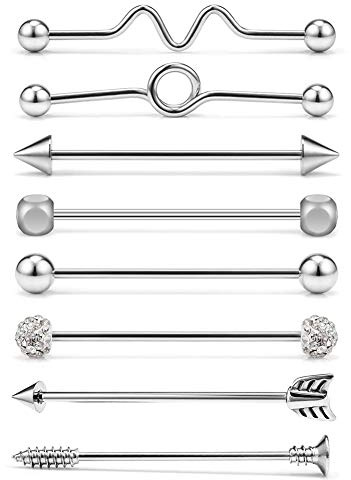 AceFun Industrial Barbell Acier Chirurgical Cartilage Boucle d'oreille Corps Piercing Bijoux 38mm