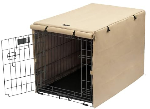 X-ZONE PET dubbeldörr hundlåda skydd – polyester husdjur kennel skydd (passar 24, 30, 36, 42, 48 tum trådlåda)
