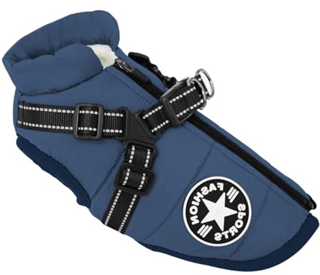 Hundejacke mit Geschirr für kleine Hunde, Outdoor-Hunde-Sportweste, Warmer Haustier-Winterjacke für Katzen, Welpen, kleine Hunde