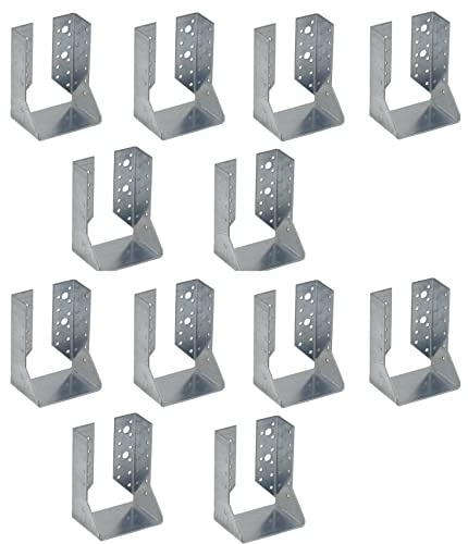 Colgadores de viga Gedotec con orejetas internas de acero | 10 piezas colgadores de viga - 140 x 180 x 75 mm | base de poste conector angular de alta resistencia | ángulo de metal ángulo de metal 90