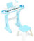 RELAX4LIFE Pianoforte per Bambini con 37 Tasti, Tastiera Elettronica con Microfono e Sgabello, Funzioni di Record e Playback, Pianoforte Giocattolo Regalo per Ragazza/Ragazzo (Blu)