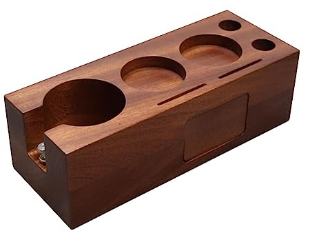 Colcolo Wood Coffee Tamper Holder Coffee Tamping Station Porta Holder Espresso Tamper Mat Stand, 58mm