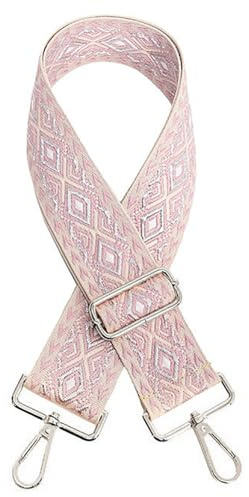 Whakano Taschengurte Zum Wechseln,5cm Breit Taschengurt für Damen & Herren,Längenverstellbarer 75-130cm Schulterriemen,DIY Zubehör für Tasche,Schultertasche Tragetaschen,Silberne Schnalle,Pink