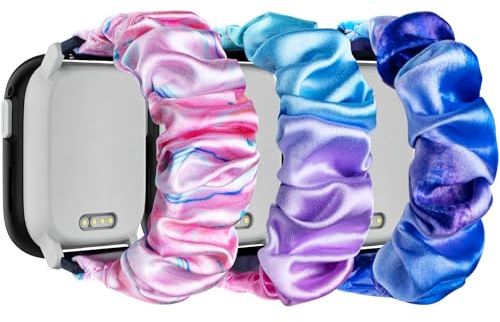 Hexasider 3 stycken barnarmband kompatibla med Xplora X6 Play/Gen 2/Xplora X6 Pro/Anio 5/Anio 6, 20 mm Scrunchie Kids Smartwatch ersättningsband armband, tillbehör för flickor och pojkar, 150 à 180 mm
