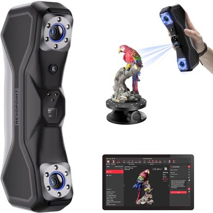 Revopoint MetroX 3D Scanner für 3D-Druck, bis zu 0,01mm Präzision, Genauigkeit Metrologischer Qualität, Blaulaser, Bis zu 60 fps, 4 Scan Modi, Scannen metallischer/dunkler Objekte, Standard