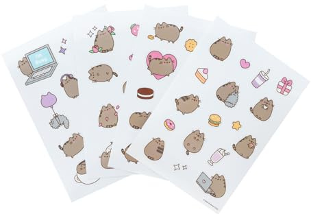 Grupo Erik Pusheen Cat Reusable Stickers - Kawaii Gifts Under 5 Pounds | Waterproof & Removable Laptop Stickers for Adults & for Children | Pusheen Gifts for Cat Lovers, Kawaii Stuff, Cat Merch