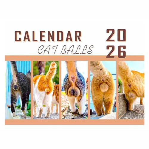 2026 Lustiger Katzen-Hintern-Kalender, niedlicher Monatsplaner, Monatsplaner, Wandkalender für Katzenliebhaber