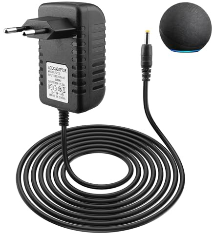 15W Alimentatore per Alexa Echo Dot 3° 4° 5° Gen, 2M 15W 12V 1.25A Caricatore Alimentazione Adattatore di Alimentazione per Echo Show 5 1° 2a generazione Echo Spot Echo Dot 3° Caricabatterie Cavo